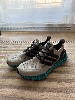 adidas Ultraboost 4D Knit Sneakers in Gray & Teal
